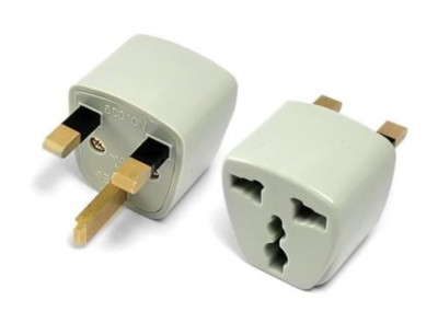 2pack - UK Adapter 3 PIN Plug to Universal Outlet Converter Electricity Travel