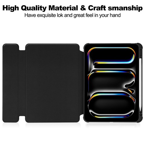 For iPad Air 13" 11" iPad Pro 13" 11" Keyboard Rotating Leather Stand Case Cover - Picture 10 of 20