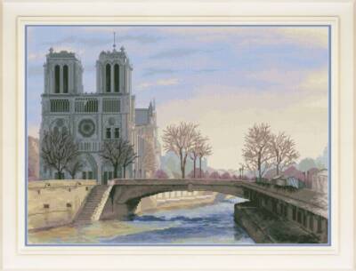 Cross stitch kit Paris 40x29cm Aida 16ct embroidery needlepoint kit