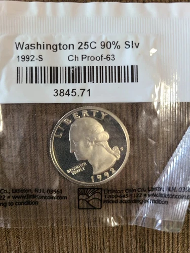 1992 -S Washington Quarter Proof 90% Silver Gem Deep Cameo US Coin