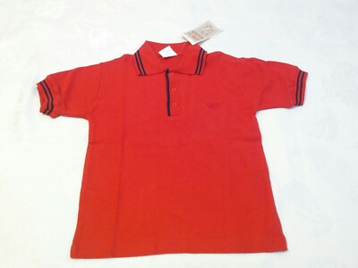 Boy's child polo collar red cotton shirt size 3T new