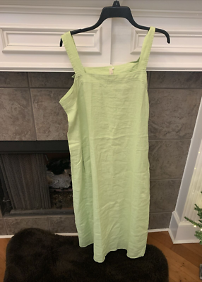 NWT Eileen Fisher Honeydew Organic Linen F/L Square Neck Dress Size 2X |  eBay