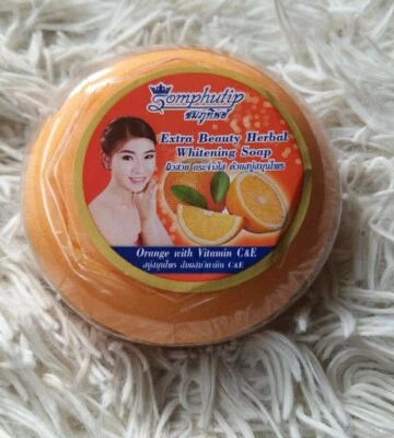 ALIZEE SPA 1 Somphutip Extra Beauy Herbal Whitening Face Soap Orange With Vitamin C&E 170g