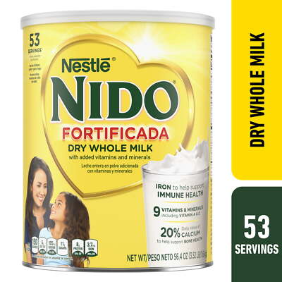 Nestle Nido Fortificada Powdered Drink Mix, Dry Whole Milk Powder, 56.4 oz