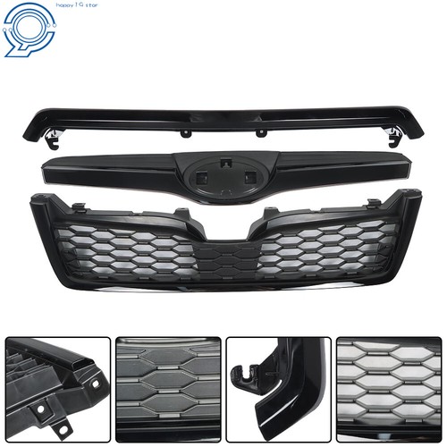 Gloss Black For Subaru Forester 2014-2018 Upper Grille Honeycomb Grill Assembly - Picture 8 of 13