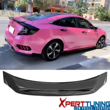 Fits 16-21 Honda Civic 11th R Style ABS Rear Trunk Spoiler Wing Lip Gloss Black