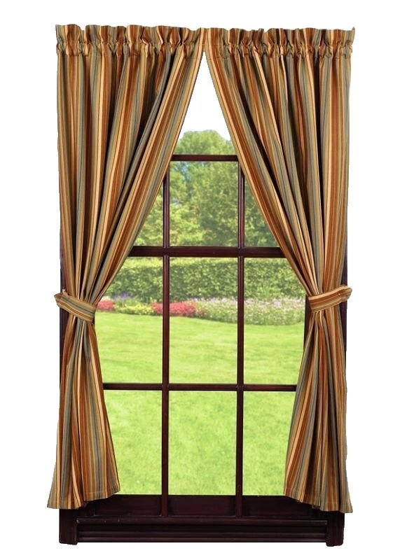 Cortinas de ventana de rayas multicolor