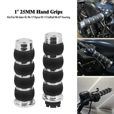 Chrome 1" 25mm Non-Slip Hand Grips For Harley 96-2022 Sportster XL883 1200 48 72