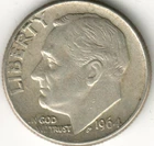 USA - 1964D - Dime - Roosevelt Silver - #12941RG