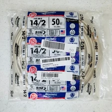 Southwire Romex Wire 28827422 Simpull Solid Indoor 14/2 W/G NMB Cable 50ft Coil
