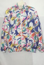 Vintage Lavon Windbreaker Track Jacket Size Large Colorful 80s 90s Retro Sz PS