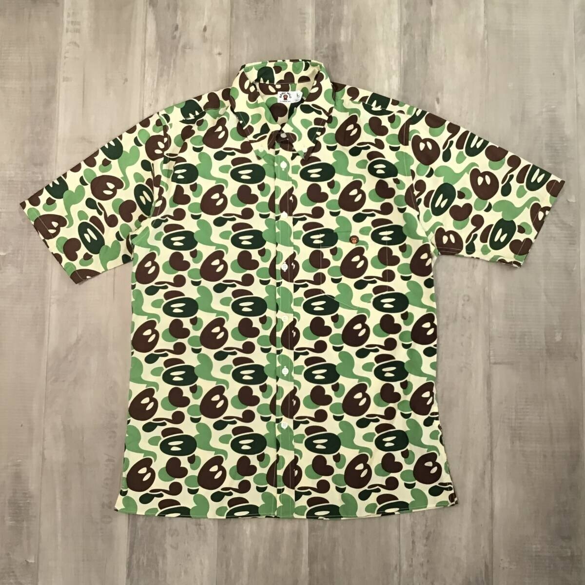 BAPE Milo camo short sleeve shirt a bathing ape NIGO Size L | eBay