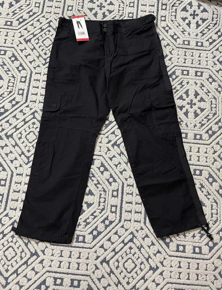 Blossom & Clover Ladies' Cargo Ankle Pants, Black With Stripe Size 8 New Unused