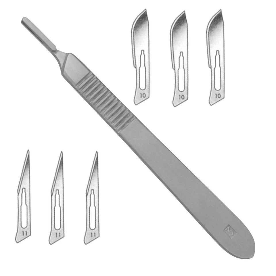 A1 Skalpellklingen 3xNr11 und 3xNr10 mit Skalpellgriffe