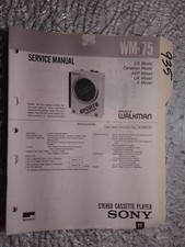 Sony wm-75 Service Manual Original repair Book walkman cassette deck