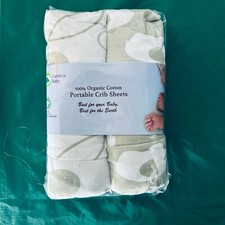 100 Organic Cotton prortable Crib Sheets 2 Pack