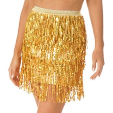 New Women Salsa Latin Dance Dress Sequin Tassel Fringe Flapper Dress Tango AU