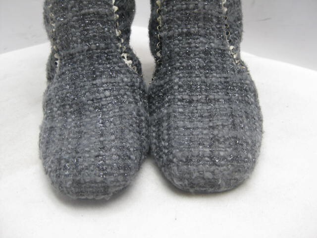 POETIC LICENSE Top That Gray Zip High Heel Ankle Boots Womens Size 39 EUR