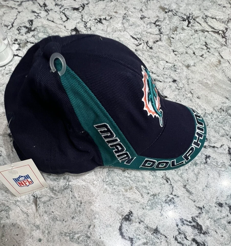 Gorra de los Miami Dolphins equipo NFL fútbol americano RN# 69421. Nuevo con etiquetas Foto 2 de 4