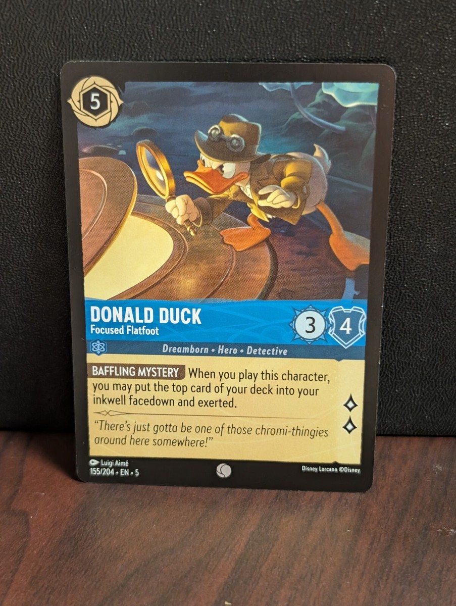 Lorcana NM Shimmering Skies Common Donald Duck Focused Flatfoot 155/204 Non  Foil