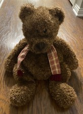 Gund Heads Tails Big Dark Brown Bear Plush with Scarf 22"