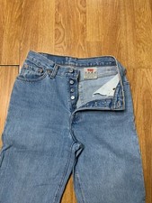 Vintage Levis Jeans Womens Medium Denim Blue Button Fly Made USA 90s Riding 5