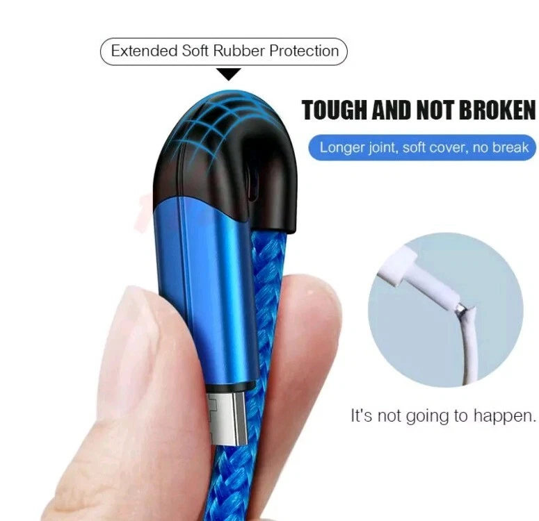 Micro USB Fast Charger and Data Sync Cable Braided for Samsung Android 6FT! RED! - Image 2 of 4