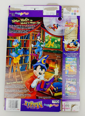 Mickey's Magix Empty Cereal Box with Exclusive Music CD Kellogg's