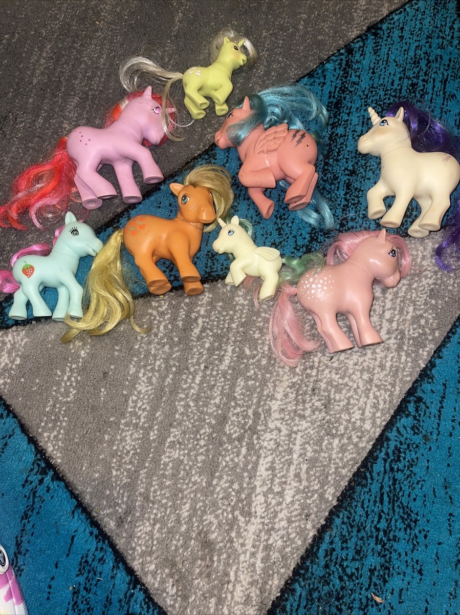 VINTAGE LOT OF 8 MY LITTLE PONY PONIES & UNICORN 1980'S