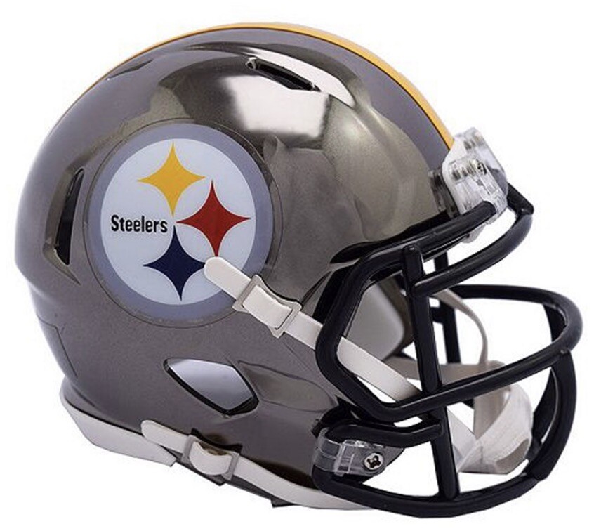 PITTSBURGH STEELERS RIDDELL CHROME ALTERNATE MINI HELMET ORIGINAL