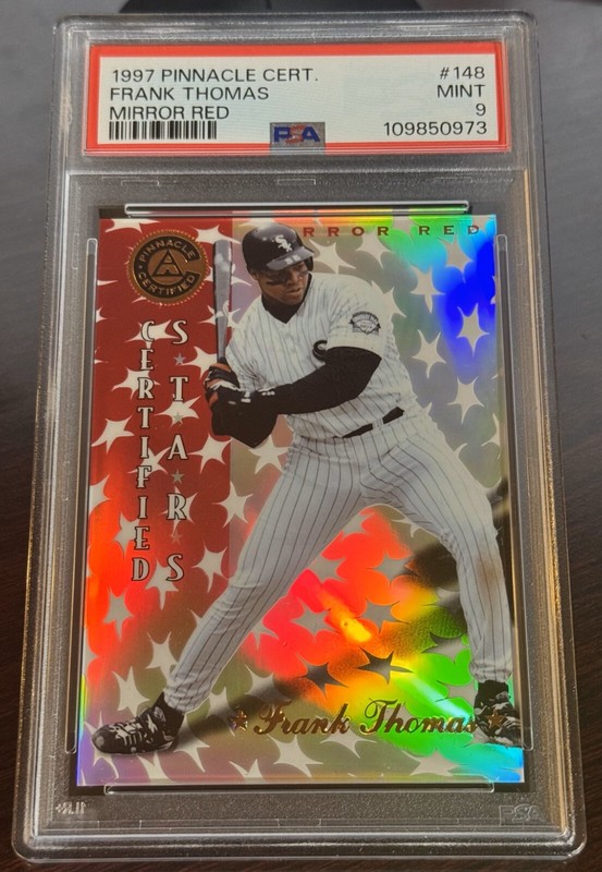 1997 PINNACLE CERTIFIED MIRROR RED #148 FRANK THOMAS HOF POP 2 PSA 9