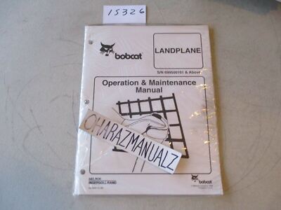 NEW CR 1998 BOBCAT Land Plane Landplane Operation & Maintenance Manual