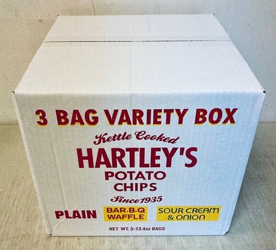 Hartley's Hartleys Potato Chips 3-Bag Plain/Bar-B-Q/Sour Cream-Onion Variety Box