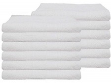 Cheap White Bath Towels 100% Cotton Budget Quality 400 GSM Set Pack of 6