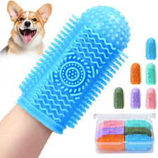 6Pcs Silicone Dog Toothbrush,360  Tooth Brushing Kit,Finger...