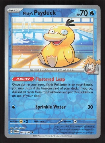 Misty's Psyduck 045/182 Reverse Holo SV10: Destined Rivals NM