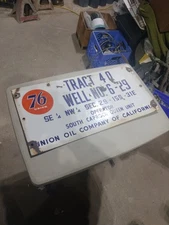 VINTAGE/RARE UNION 76 PORCELAIN SIGN-GREAT COLOR-NOT A REPOP-GREAT PATINA-REAL