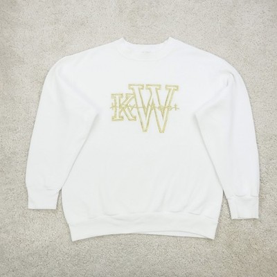 Vintage Sweatshirt Herren Large Weiß Key West Bestickt Freizeit 90er Y2K Top