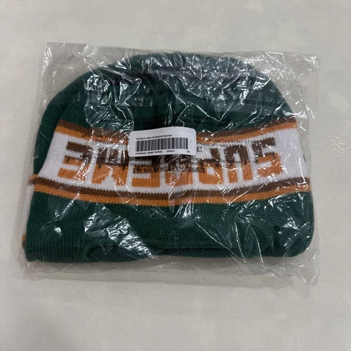 BONNET CHAPEAU BALACLAVA DOUBLE LOGO DOUBLE LOGO SUPREME vert FW20