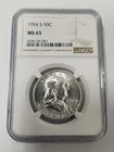 1954 S NGC MS 65 FRANKLIN HALF DOLLAR