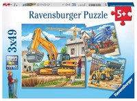 Ravensburger Kinderpuzzle 09226 GroßE Baufahrzeuge 3X49 Teile Ab 5 Jahren