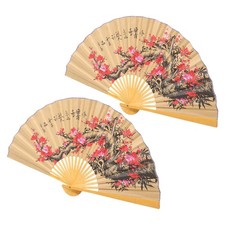 2pcs Folding Wall Fan Art Giant Fan Wall Hanging Decoration Chinese Style