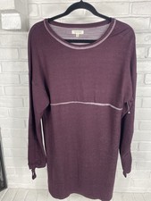 Max Studio Burgundy Long Sleeve Knit Tunic Dress Small Soft Stretch Lounge