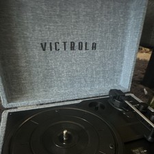 Victrola VSC-550BT Bluetooth Suitcase Record Player 3-Speed AM/FM Grayish Blue