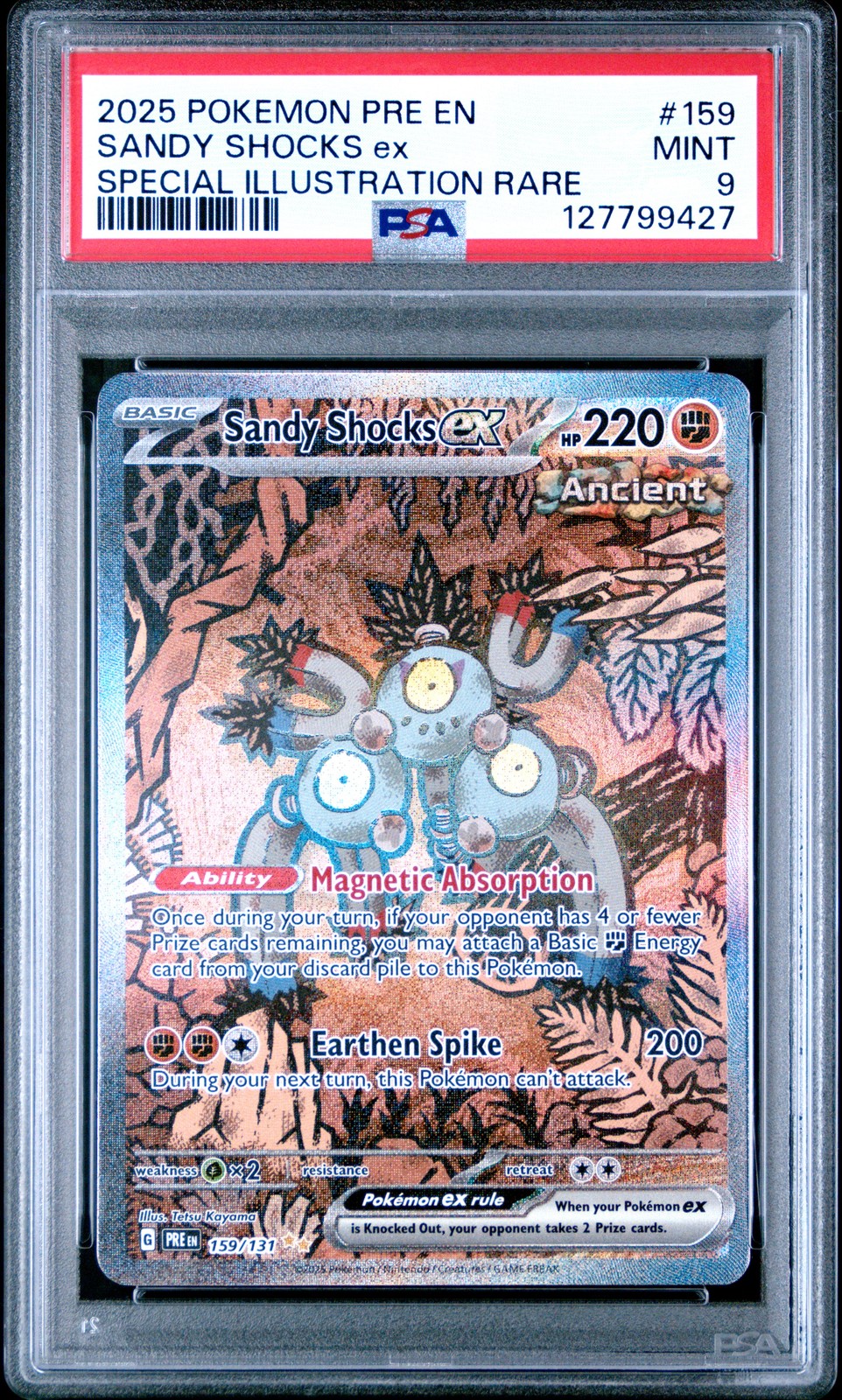 2025 POKEMON PRE EN-PRISMATIC EVOLUTIONS #159 SANDY SHOCKS EX PSA 9