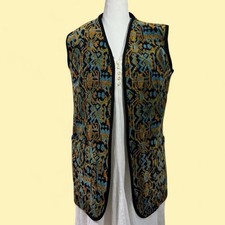 Vintage 1970 s Kilim Rug Vest Hand Woven Maximalist Hippie Boho Retro Chic