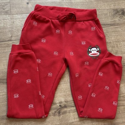 Y2K Paul Frank Julius & Friends Red Monkey Sweatpants Velour-Lined Women Medium