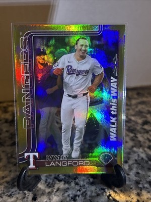 Wyatt Langford 2025 Topps Series 1 Walk This Way #WTW-40 Gold /50 Case Hit SSP