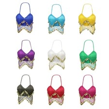 Bauchtanz-Top mit Pailletten, Neckholder-BH, Top f&uuml;r Festivals, Auftritte,