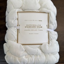 POTTERY BARN TEEN MARSHMALLOW JERSEY SHAM, STANDARD  IVORY
